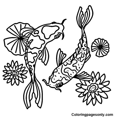 17 Koi Fish Coloring Pages .